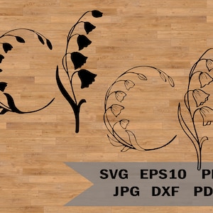 Svg campanules, fleurs sauvages, tatouage svg, svg fleurs, meilleur fichier pour Cricut, couronne de fleurs png, clipart carte de mariage, fleur pour logo