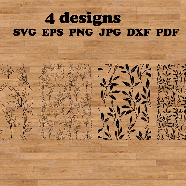 Leaves Pattern SVG, branches with leaves, Flower Pattern SVG, Seamless Pattern Png, leaves svg, leaves illustration, Seamless Clipart