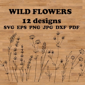 Fichier svg herbes sauvages, herbes Cricut, herbes feuilles Svg, Svg jardin, plante couper fichier, vecteur d'herbes