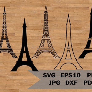 Modello torre Eiffel svg, stencil Parigi eiffel svg, carta tagliata Torre Eiffel, file per Silhouette Brother Cricut, disegni per magliette, tazze