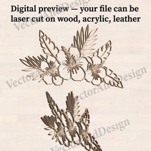 Hibiscus Flower SVG Stencil, Hawaiian Tropical Flowers Template Cut File (Digital Download)