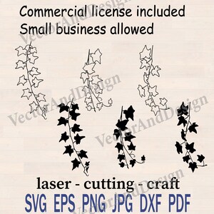 Hanging Ivy SVG Bundle, Trailing Leaf Vines, Botanical Greenery Cut Files for Cricut