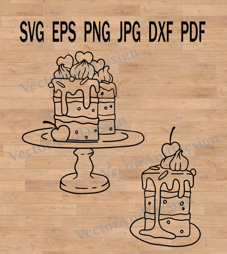 Cake Svg File, Cupcake Bakery Vector, Cake Bundle Silhouette, Wedding ...