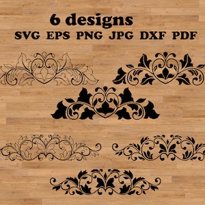Muur stencil SVG, damast patroon, damast ornament SVG, damast grens SVG, bloemen EPS, decor accent SVG, bloemen laserbestand, barok SVG