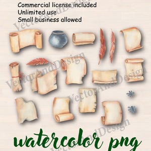 Sfondo di papiro ad acquerello PNG, texture di carta pergamena vintage, clipart di carta antica disegnata a mano