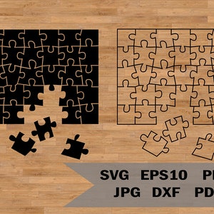 Puzzles Vorlage svg, SVG-Datei für Cricut, Puzzlestück SVG, schwarze Silhouette Puzzle Clipart, Puzzles Design Vektor, Sofortiger Download svg