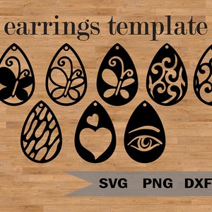 Template earrings SVG , Instant Download, Cut File, SVG for Cricut and Silhouette, Stacked Earring