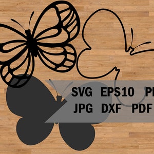 Schmetterling SVG-Vorlage, Vorlage zum Schneiden, SVG-Datei für Cricut und Silhouette, Schmetterling Schablone für Laserschneiden, für Dekorieren Kleidung