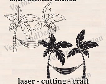 Palm Tree SVG, Beach Silhouette Cut File, Summer Stencil, Coastal Decor Digital Download