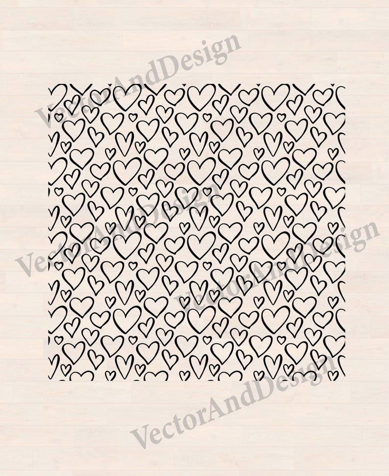 Seamless pattern heart svg, textile design valentine's background, print digital paper stencil
