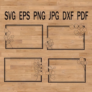 Cadre d'eucalyptus svg pour cartes de mariage
