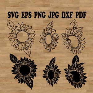 archivo de corte de girasol, girasol para cricut, silueta de girasol, monograma de girasol, vector de girasol, girasol Svg