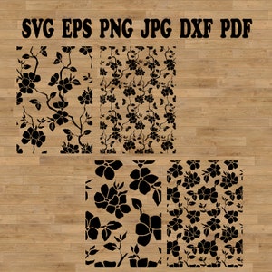 Naadloze bloemmotief svg, patroonherhaling svg, pioenroos patroon svg, vierkante achtergrond, overzicht bloemen svg, florale achtergrond svg