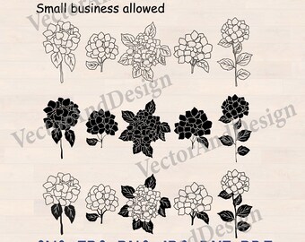 Hydrangea svg file, cutting plotter wedding flower hydrangea printable clipart (Digital Download)