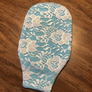 Lt Blue with White Lace