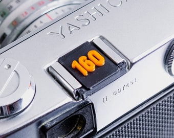 Juego de tapas personalizadas para zapata de cámara con números ISO / Regalo personalizado para fotógrafos (DSLR, SLR, sin espejo) y tapas para zapata fría