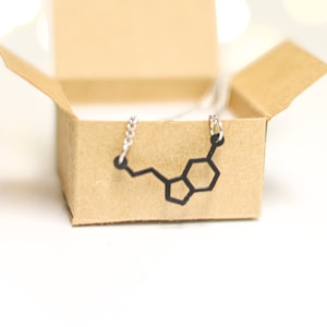 Serotonin Molecule Necklace, Serotonin Jewelry, Chemistry Necklace, Science Necklace, Science Friend Gift, Science Lover Gift, Science Mom