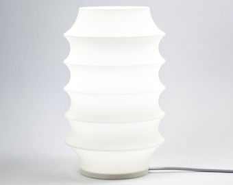 Lámpara de mesita de noche minimalista con diseño ondulado, lámpara de escritorio con luz ambiental suave, iluminación de acento contemporánea, regalo para la decoración del hogar, lámpara blanca moderna