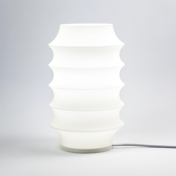 Minimalist Ripple Design Bedside Table Lamp, Soft Ambient Glow Desk Lamp, Contemporary Accent Lighting Home Decor Gift, Modern White Lamp