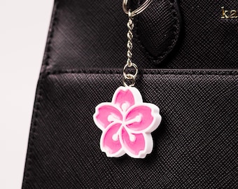 Cherry Blossom Keychain Sakura Gift for Her | Cute Flower Enamel Keychain Bag Charm Accessory | Cute Anime Cherry Blossom Flower Keychain