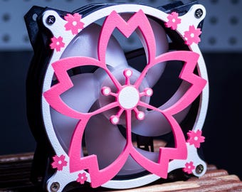 Sakura Cherry Blossom 120mm 140mm 200mm Fan Cover for Gaming Computers | Sakura Game Room Decor PC Computer Fan Grill Shroud Radiator Cover