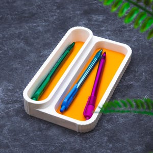 Customizable Pen Tray Organizer for Office Desk, Minimalist Catch All Tray Pen Holder for Study Room, School Teacher Gifts for Classroom