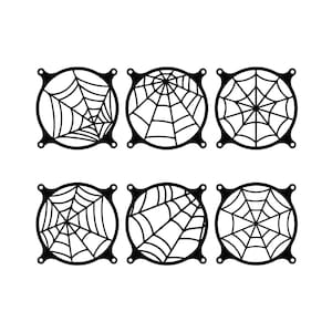 Diseños de cubiertas para ventiladores con telaraña de 120 mm y 140 mm, rejillas para ventiladores de computadora para configuración de juegos, cubierta para ventilador de PC, arte de Halloween, cubierta para ventilador con telaraña para sala de juegos