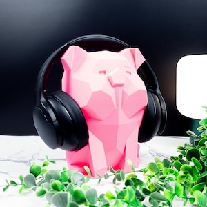 Pig Headphone Stand Holder for Gaming Room | Office Desk Organization Cute Headset Stand for Gaming Headphone PC Computer Gift for Gamers
