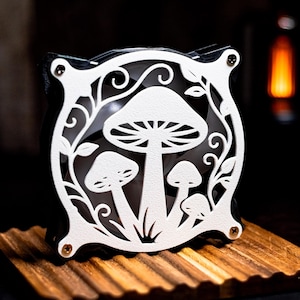 Mushroom PC Fan Cover for Gaming Computers, Mushroom Room Decor for Home Gaming Setup, 120mm Fan Cover, 140mm Fan Shroud Accessory Gift