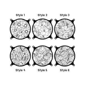 Flower Fan Cover Designs for 80mm 92mm 120mm 140mm 200mm PC Case Fans, Floral Decor Fan Grills for Gaming Computer, PC Mod Accessory Gift