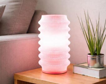 Pink Bumpy Desk Lamp for Livingroom, Office & Bedroom, Modern Soft Lighting, Minimalist Pastel Pink Bedroom Reading Lamp, Cute Pink LED Lamp