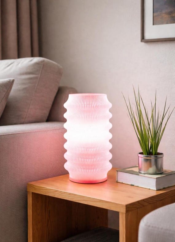Buy Pink Bumpy Desk Lamp for Livingroom, Office & Bedroom, Modern Soft Lighting, Minimalist Pastel Pink Bedroom Reading Lamp, Cute Pink LED Lamp Online in India