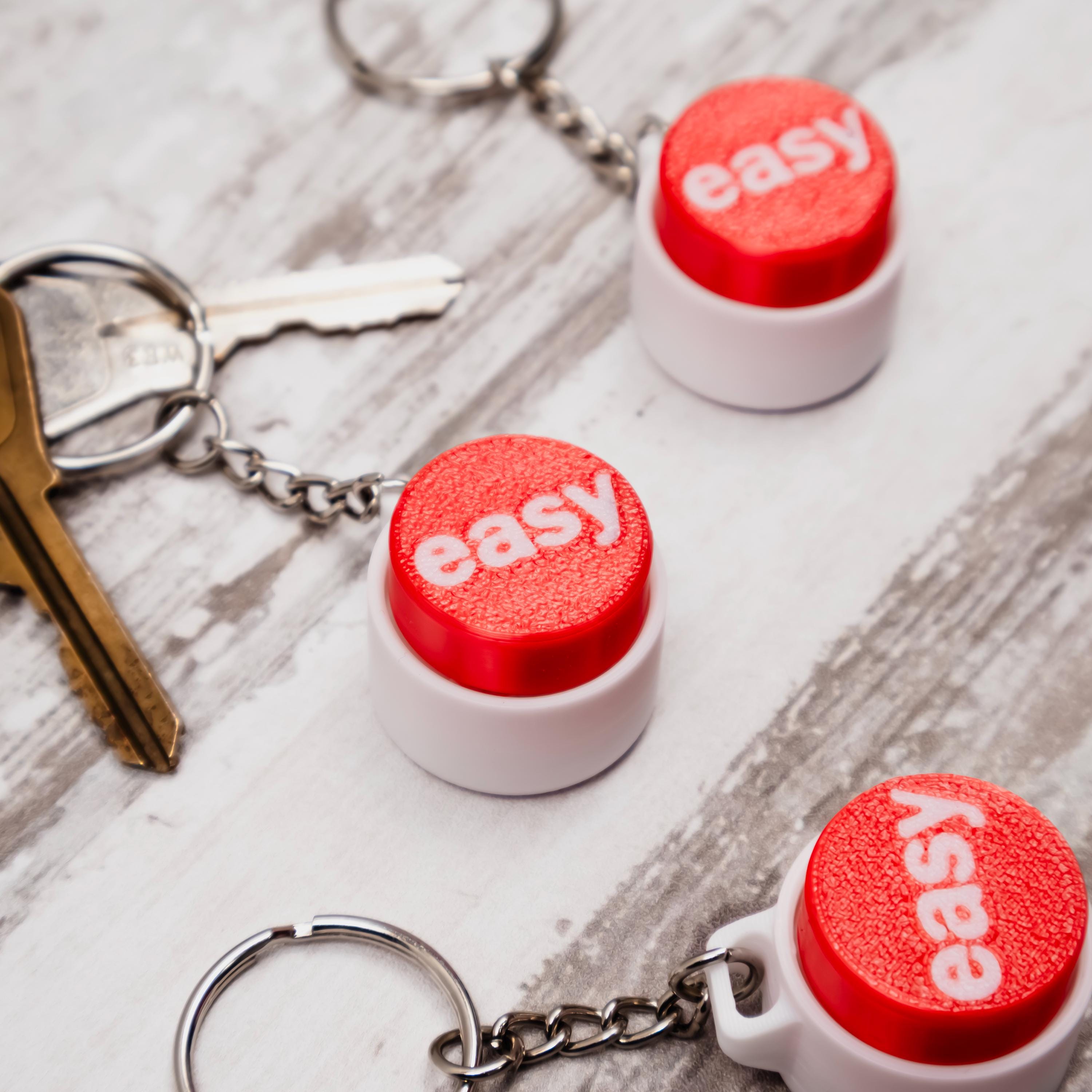 Easy Button Clicky Keychain Gift for Friends and Family, That Was Easy Button for School Classroom, Keychain for Teachers, Gift for Teacher