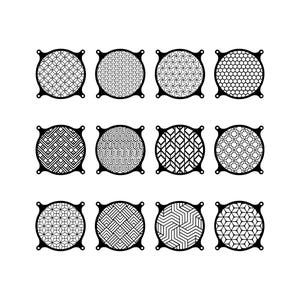 Geometric Fan Cover Designs, 120mm Computer Fan Grills for Gaming Setup, 140mm PC Fan Shroud Art, Honeycomb Fan Cover Pattern for Game Room