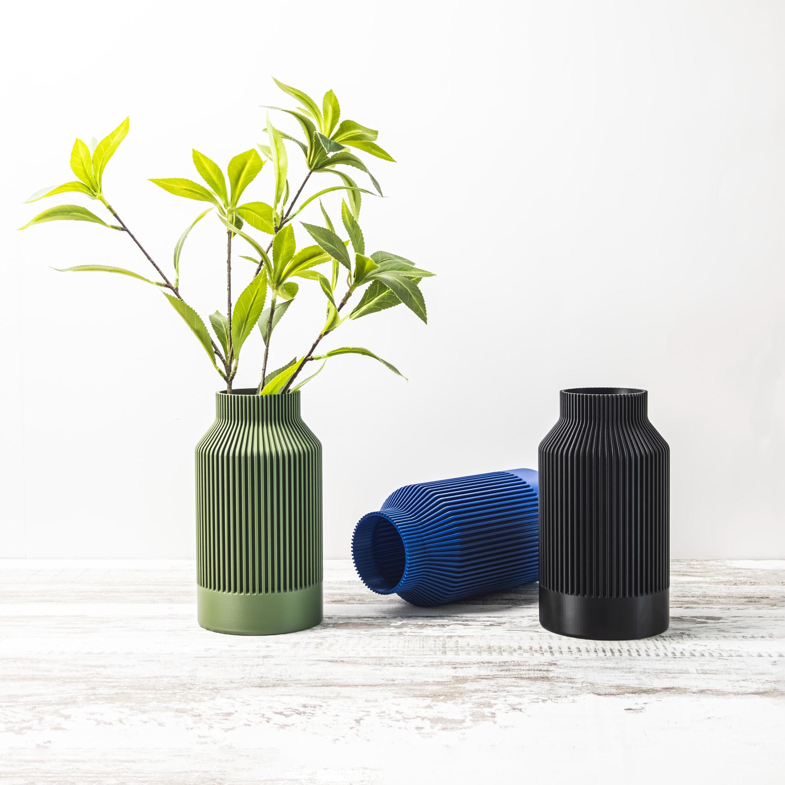 Unzerbrechliche Blumenvase 24 Cm - Moderne 3D Vase Boho Stil Schwarz