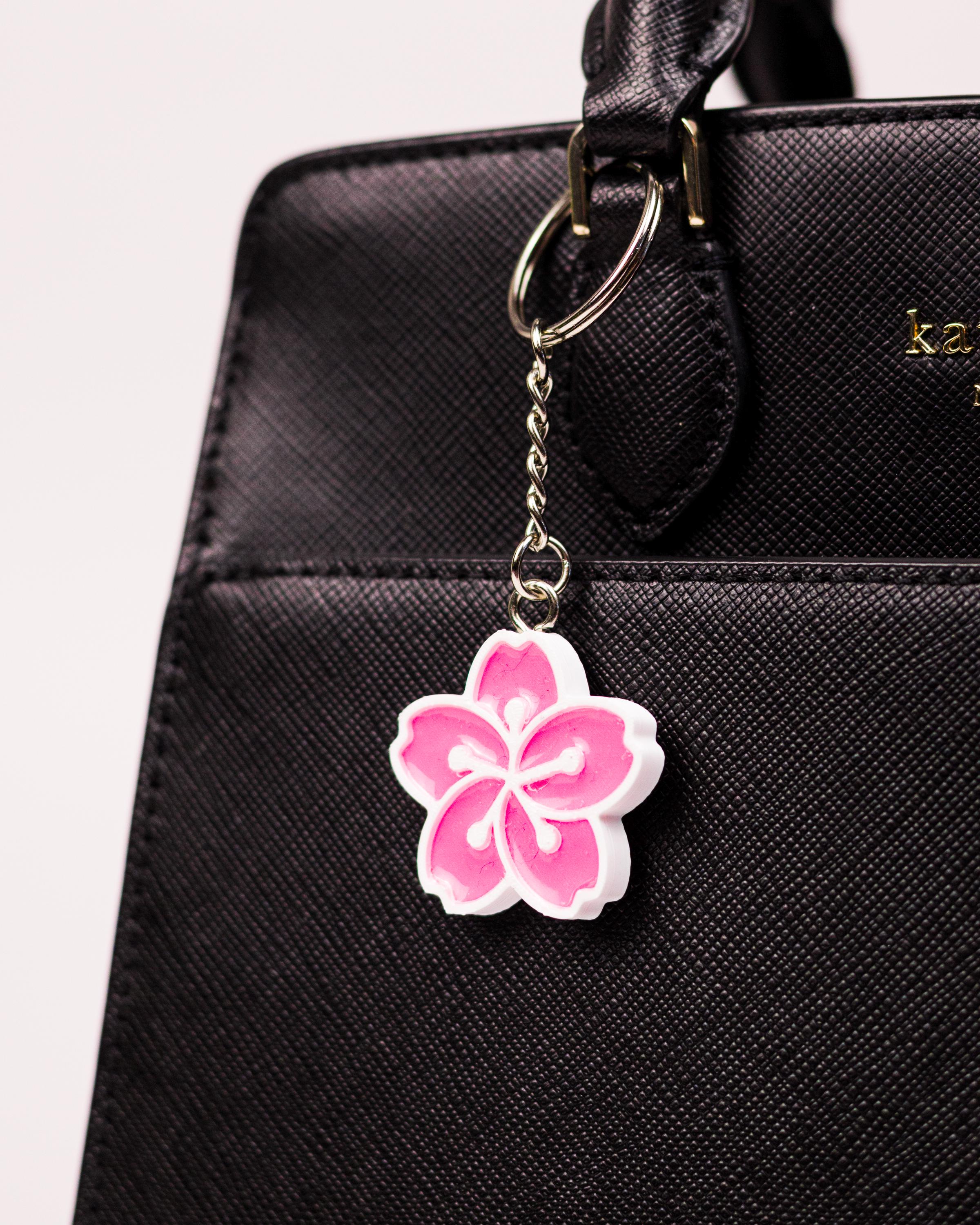 Cherry Blossom Keychain Sakura Gift for Her | Cute Flower Enamel