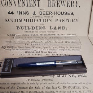 Vintage Ballpoint Parker Pen in Case, Vintage Desk, Advertising Pen, Parker Pen