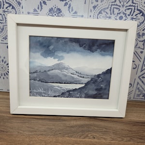 Beautiful Original Watercolour Painting,  Mountain Landscapes, Home Wall Decor