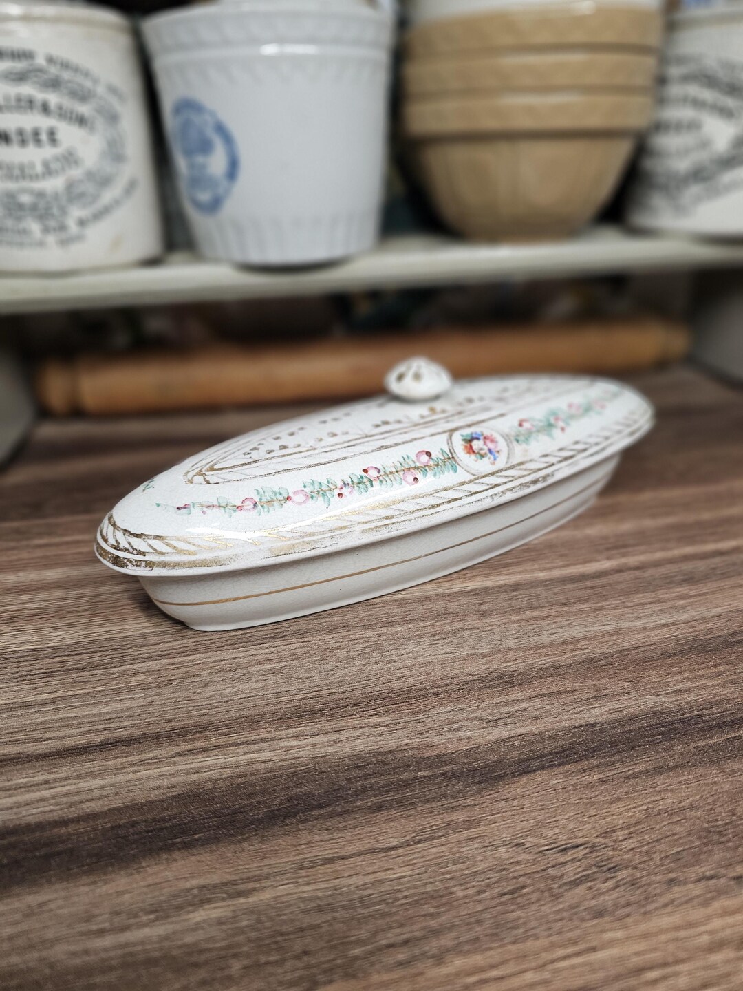 Victorian Lidded Toothbrush / Razor Holder, Soap Dish, Vintage Bathroom ...
