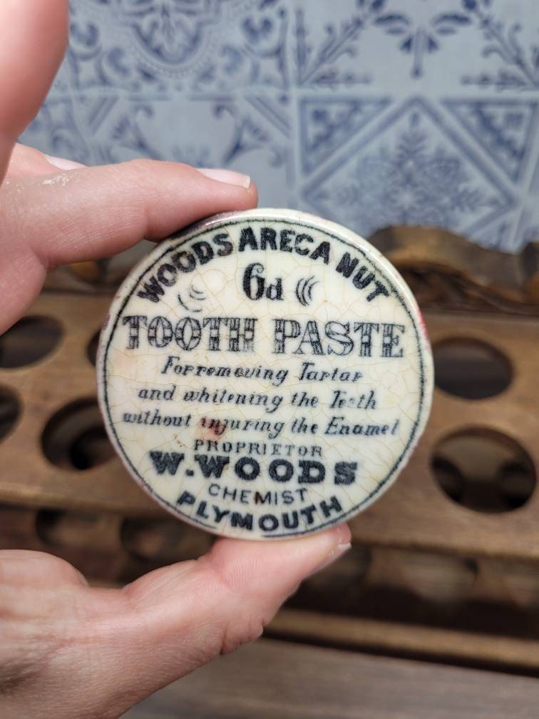 Antique Woods Areca Nut Toothpaste Pot Lid, Chemist Advertising - Etsy