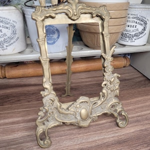 Ornate Victorian Easel Back Standing Photo Frame, Brass Photo Frames, Antique Frames, Antique Decor