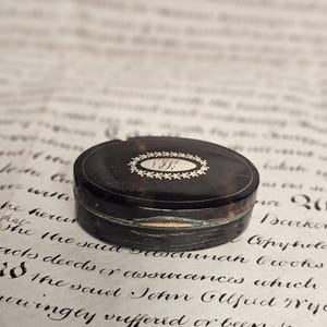 Small Miniature Antique Faux Tortoise Shell Trinket Box, Antique Curio