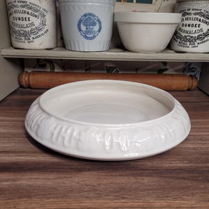 Vintage French Style Kitchenalia, White Bowl,  Vintage Kitchen Serving Bowl, Bread Plate