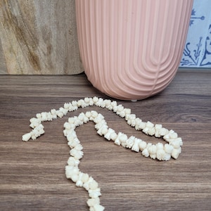 1940s Hand Carved Bone Beaded Necklace,  Vintage Jewellery,  Bone Carved