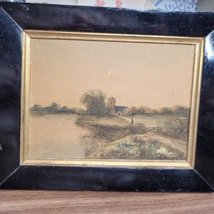 Antique Watercolour Landscape Painting,  Landscape Portrait,  Antique Art