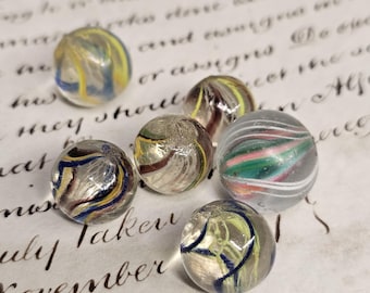 Vintage German Lattice Marbles, Vintage Glass Marbles