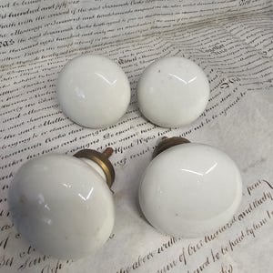 Puxadores de Porta Antigos - Ferragens de Porcelana para Portas da Década de 1920 - Peças Arquitetônicas Recuperadas - Maçanetas de Cerâmica