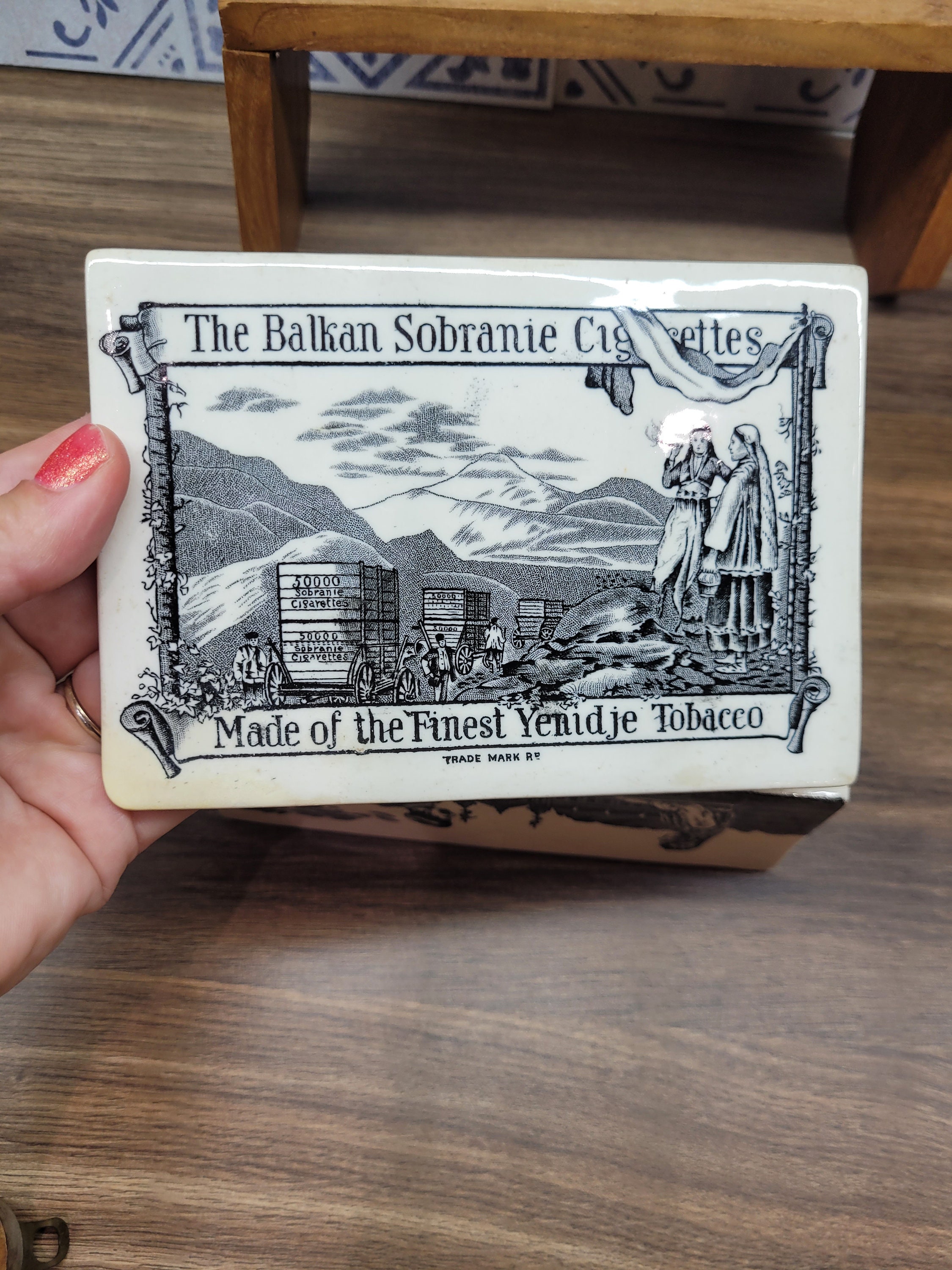 sobranie cigarette case Antique Advertising, Balkan Sobranie Table Cigarette Box, Antique Curio