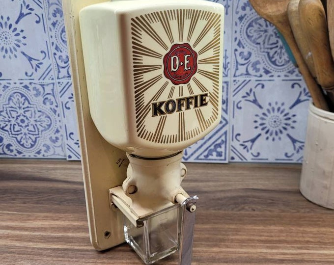 Vintage Douwe Egberts Wall Mounted Coffee Grinder 1950s, Vintage