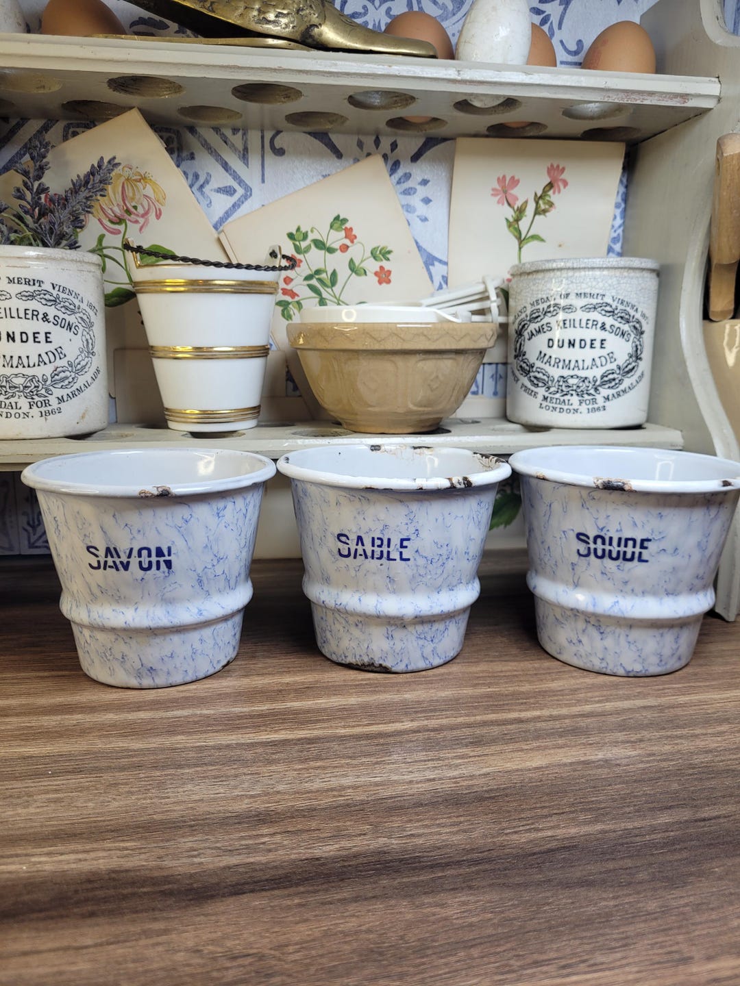 Vintage French Enamel Kitchen/laundry Pots, French Decor, Vintage ...
